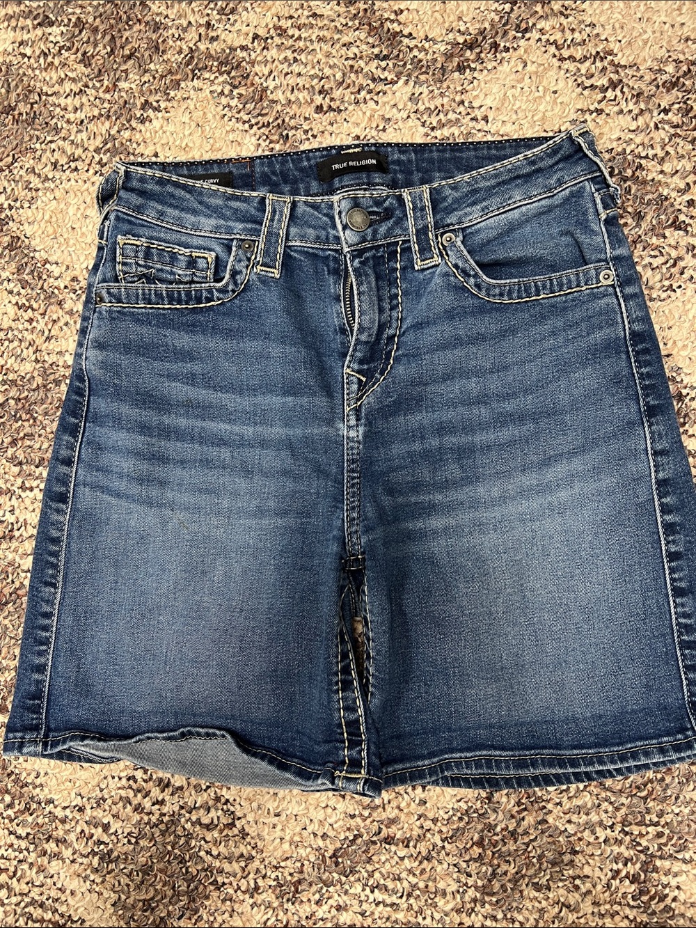 True Religion Women's Blue Denim Shorts